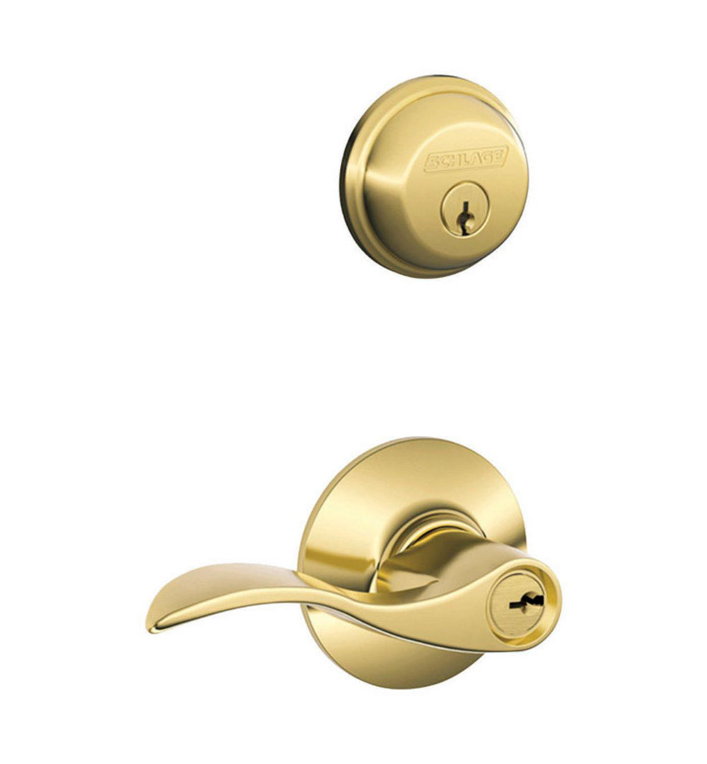 Complete Entry Lever Set with Single Cylinder Deadbolt Schlage