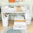 Full Over Twin Wood 8 Drawers Bunk Bed With Built-In-Desk And Shelves-1555728176