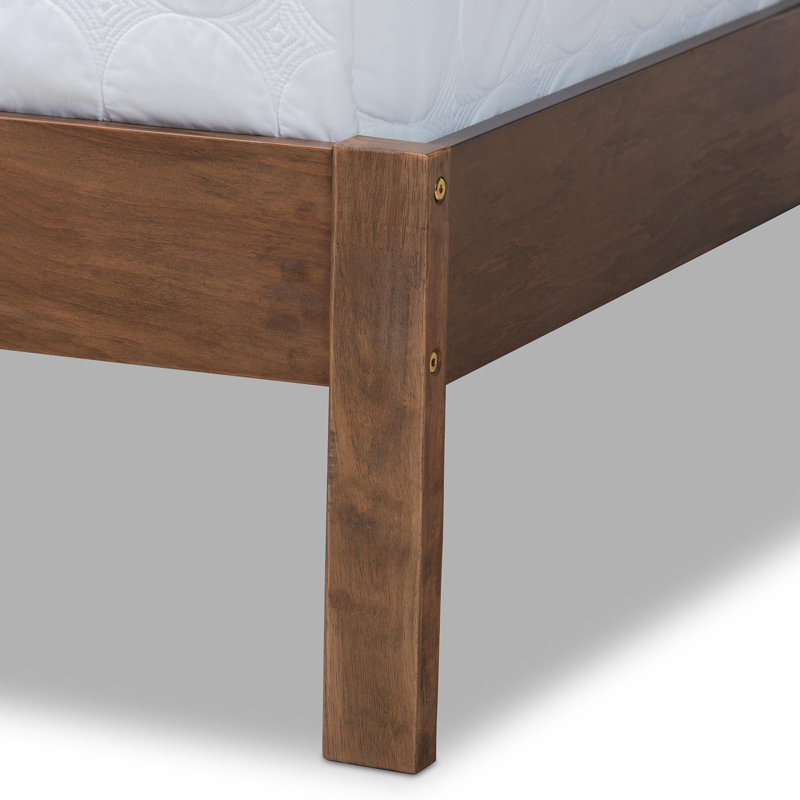 Lit standard en bois massif Hanzel Jensen, Noyer brun, Grand