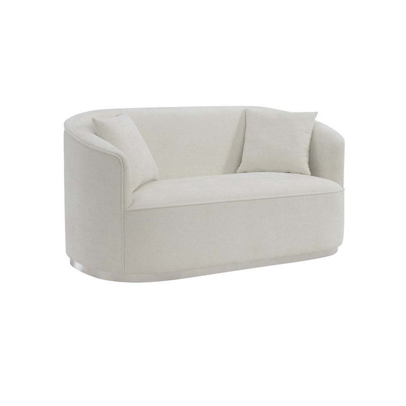 Causeuse Odette 64 po avec 2 coussins, chenille beige Odette