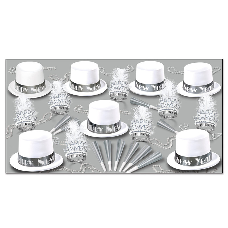 Ensemble de panama, Blanc / argent