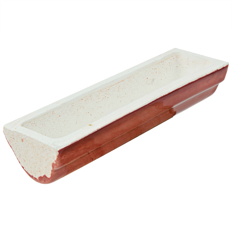 Novecento Bordura 5.1" x 1.6" Glossy Ceramic Mudcap Tile Trim in Red