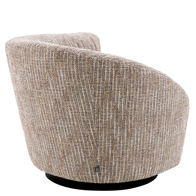 Colin Swivel Barrel Chair, Mademoiselle Beige Polyester Blend