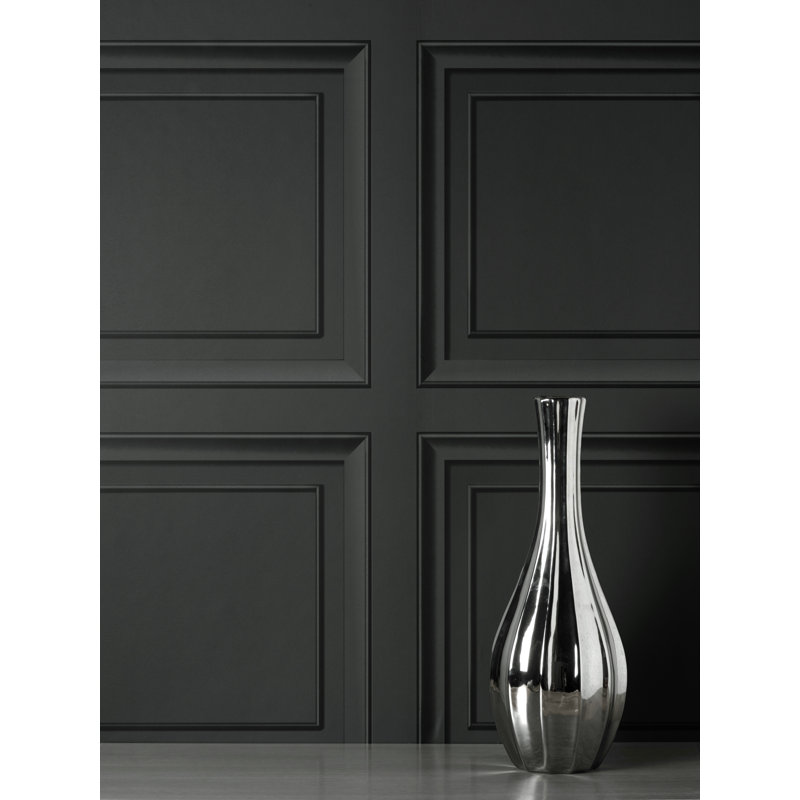 Distinctive Square Feature Wallpaper, Dark Grey