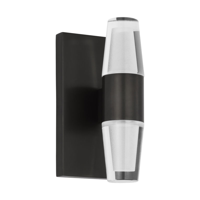 Sean Lavin Lassell 2-light single short wall sconce in polished nickel finish with crystal shades, Bronze