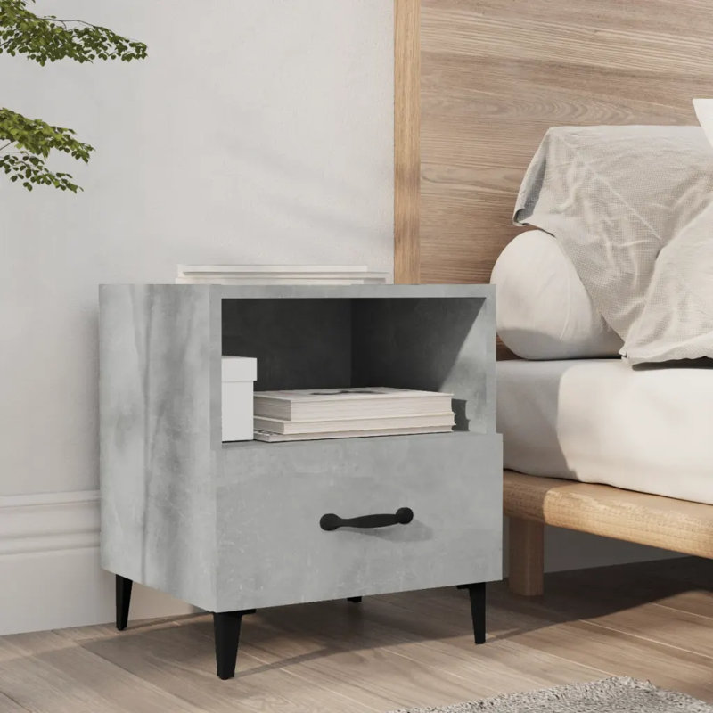 Westerham 40cm W Bedside Table, Concrete