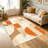 1PC Mid-Century Modern Geometric Half Circle Striped Terracotta Neutral Pattern area rugs, Soft and Comfortable, easy-to-maintain, machine washable Indoor floor mat, suitable for living room, bedroom, dining room, home office, balcony, entryway-638789977