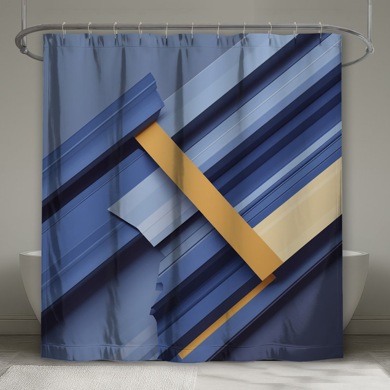 Rideaux de douche Blue Lines, 70in W x 84in H