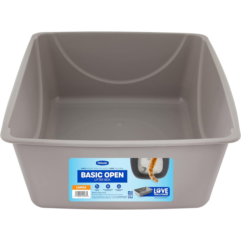 Plastic Litter Box, 5" H x 15.3" W x 18.5" D