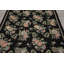 Tapis floral traditionnel en laine tissé à la main gris anthracite 6x9
