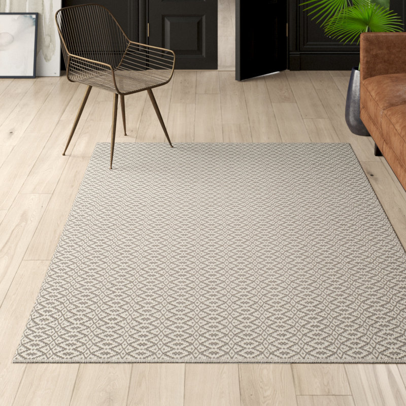 Tapis en coton tissé à la main Aliete Aliete, Rectangle 8 pi x 10 pi