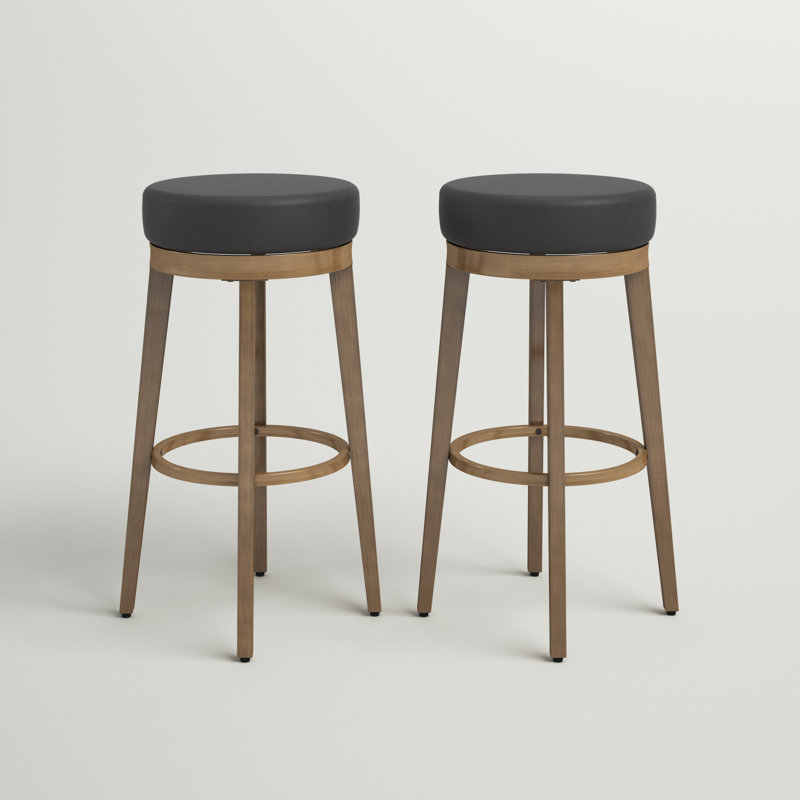 Tabouret de bar pivotant 30,5 po Gadberry, Noir, Doré, 30.5"