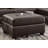 Milani 104" Wide Espresso Faux Leather Right Hand Facing Sofa & Chaise with Ottoman