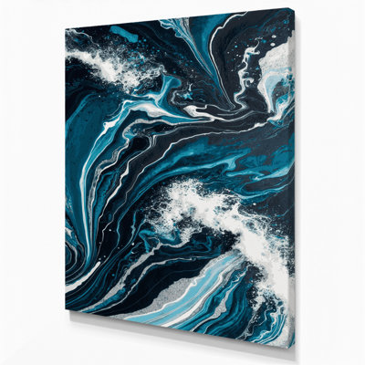 Abstrait art fluide sur toile grise 1