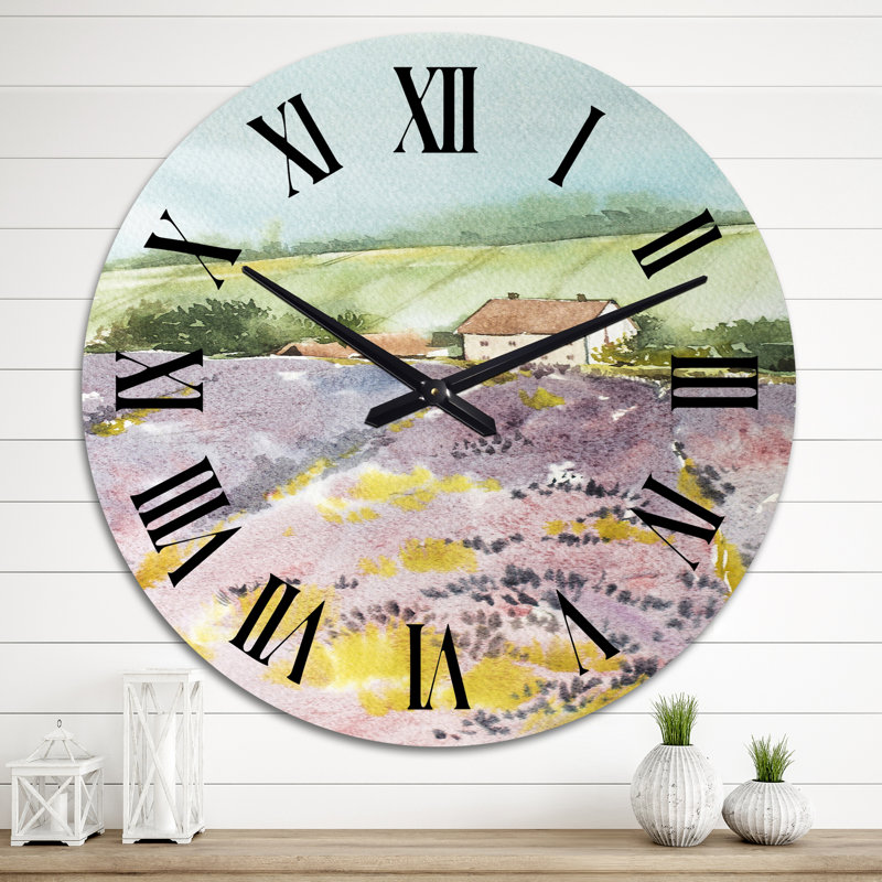 Horloge murale très grande, Moyen, Rose clair / Vert
