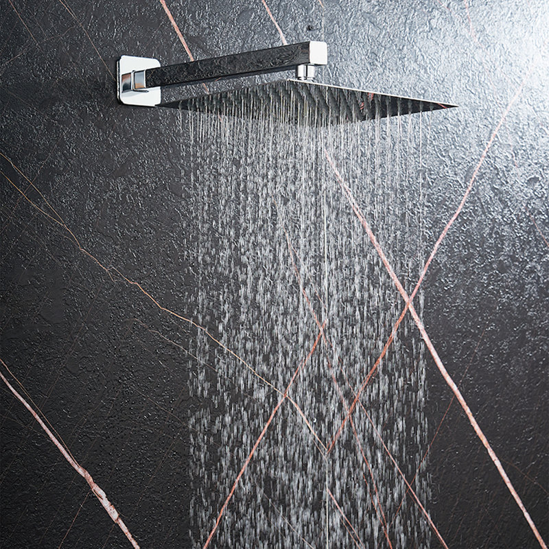 Concealed Thermostatic Shower Set System Chrome With 38°C Thermostatic Mixer, Overhead And Handshower Head