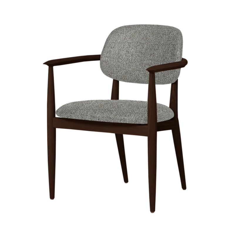 Chaise Slow de Space Copenhagen, Chêne brun foncé, Medley 60003