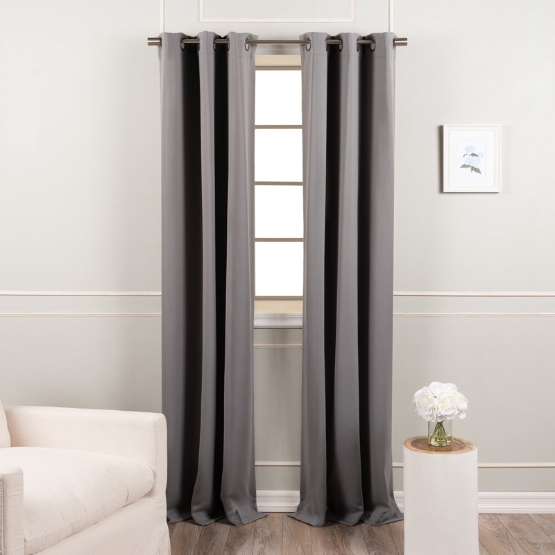Lympsham Blackout Curtain Panel Pair, Gray, 40" W x 84" L