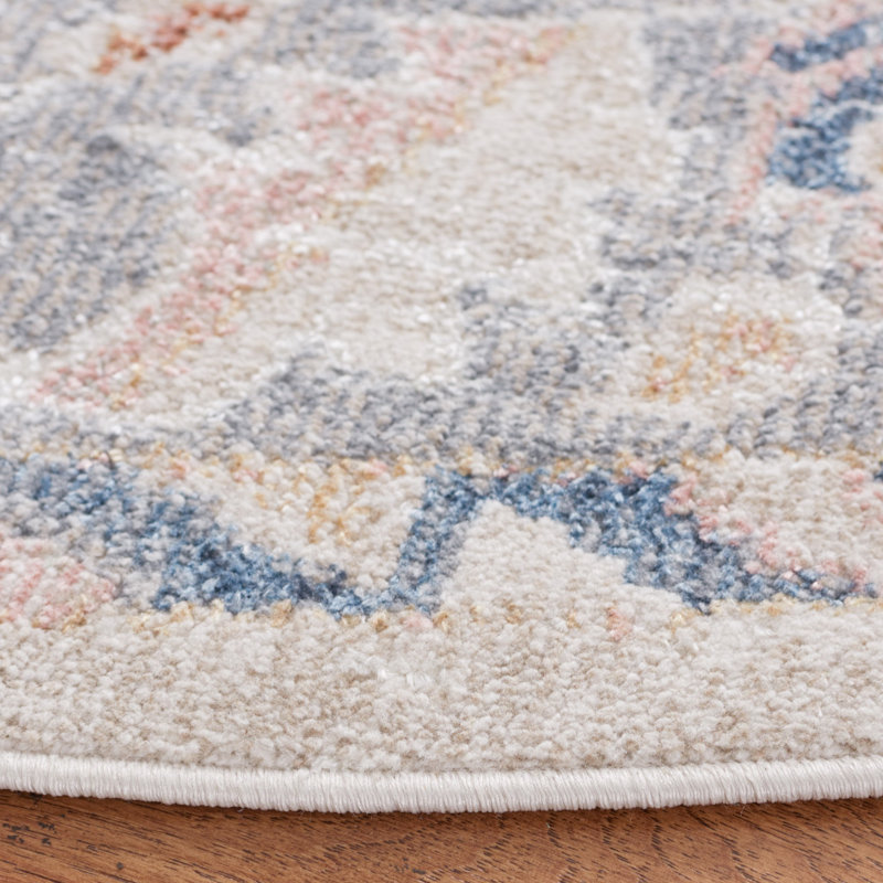 Tapis oriental beige / gris Eeli, Rond 6 pi 7 po