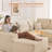 4-Piece Modular Sectional Floor Sofa In Plush Corduroy, No Assembly Needed, Cloud Couch For Living Room-1614548344-1614548346