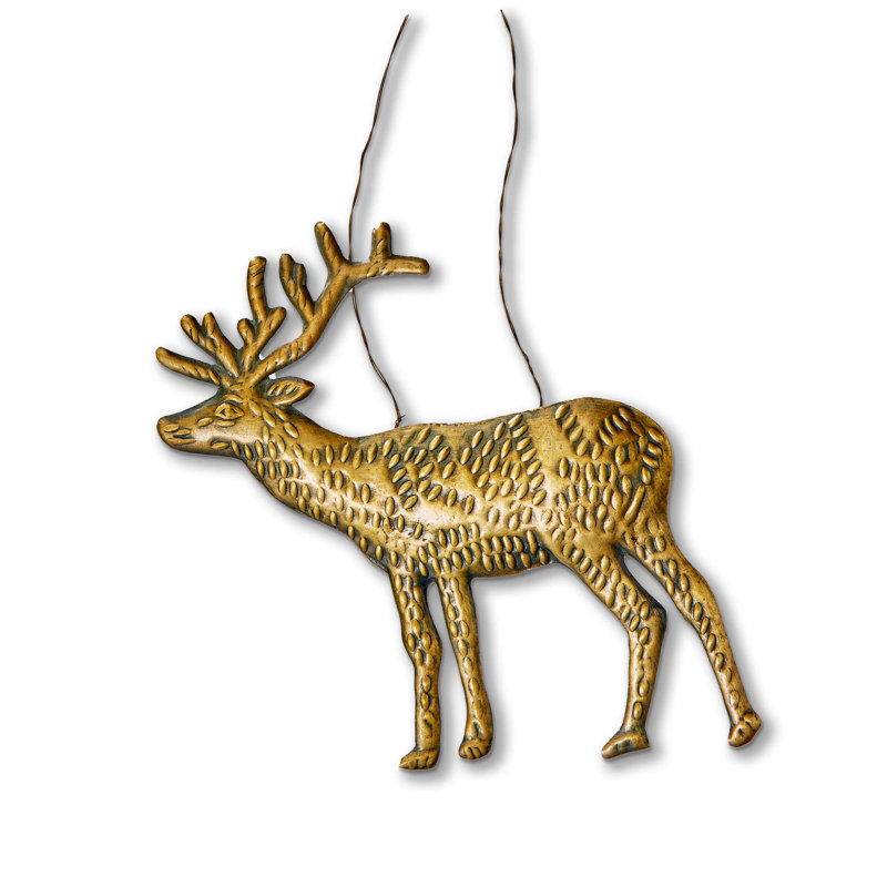  S Stamped Metal Ornament