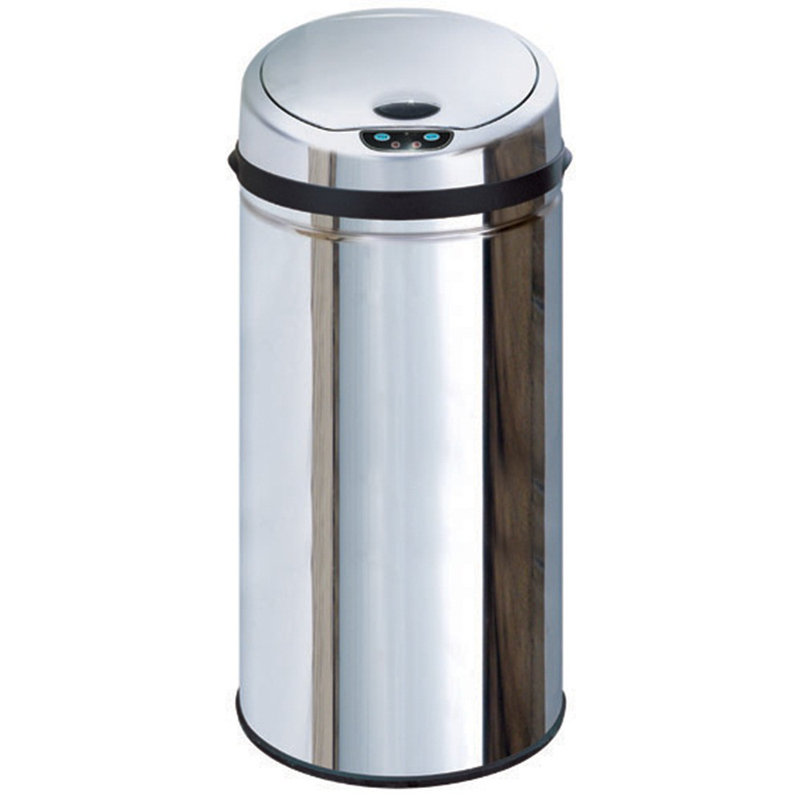 Ladson Steel Motion Sensor Kitchen Trash Can, Chrome, 42L