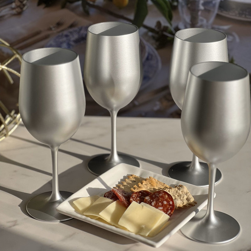 Ensemble de verres à vin argentés 4 pièces