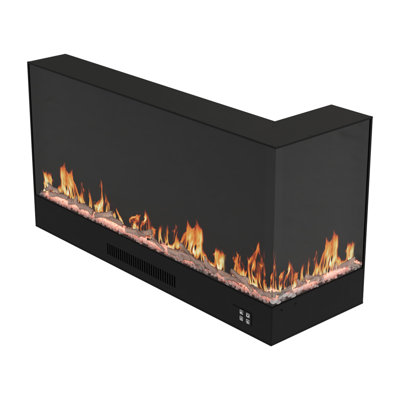 Ivy Bronx 117cm W Black Electric Fireplace with 5120 BTU