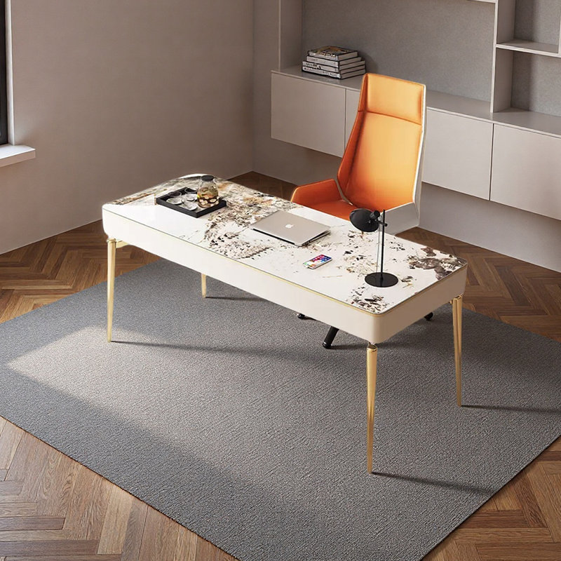 Bureau sécuritaire et réfléchi, Noir / blanc, H 29,92 po x l 55,12 po x P 23,62 po