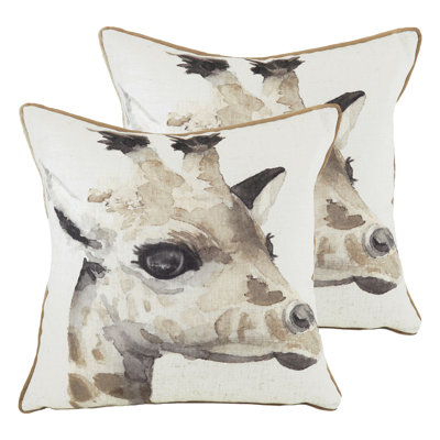 Safari Giraffe Square Throw Cushion