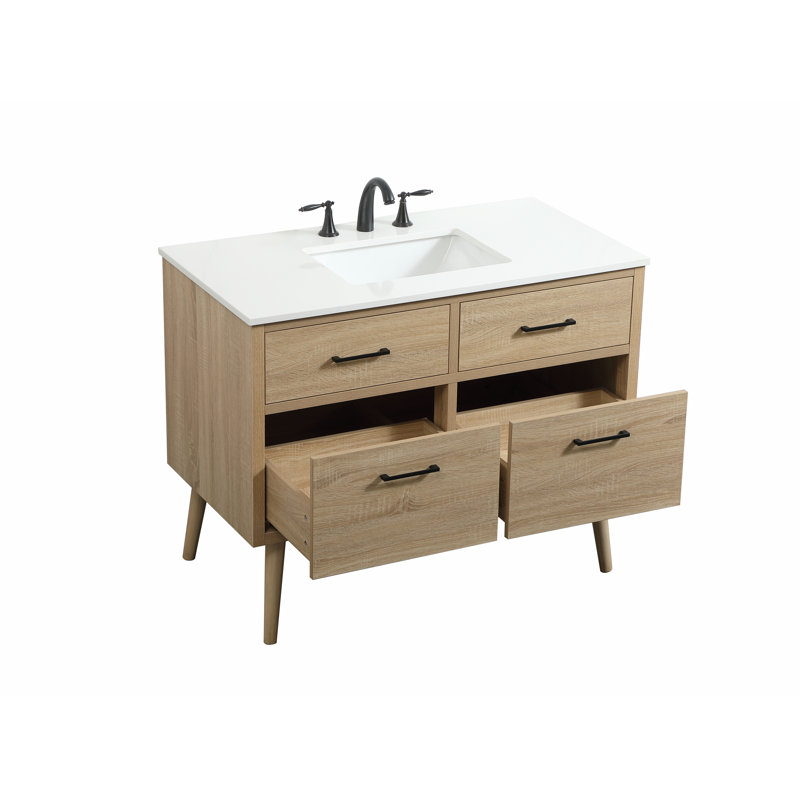 Ensemble de meuble-lavabo simple 42 po Steinfeldt, Bois de manguier