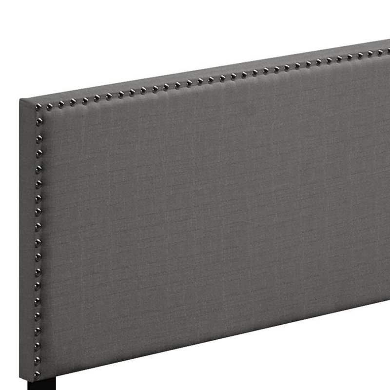 Lit à panneaux gris pour grand lit - Revêtement confortable et fabrication