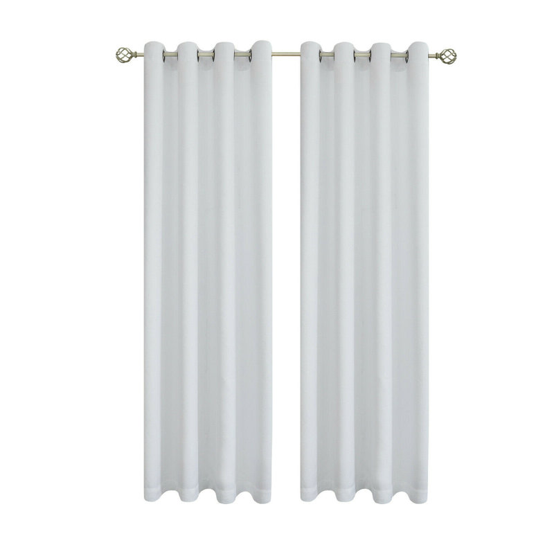 Hallsburg Room Darkening Curtain Pair, White