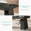 Bureau de direction moderne de 55 po de style Mid-Century - poste de travail d'ordinateur à domicile avec double base trapézoïdale, table d'écriture élégante et bureau de conférence, mobilier de bureau en bois noir