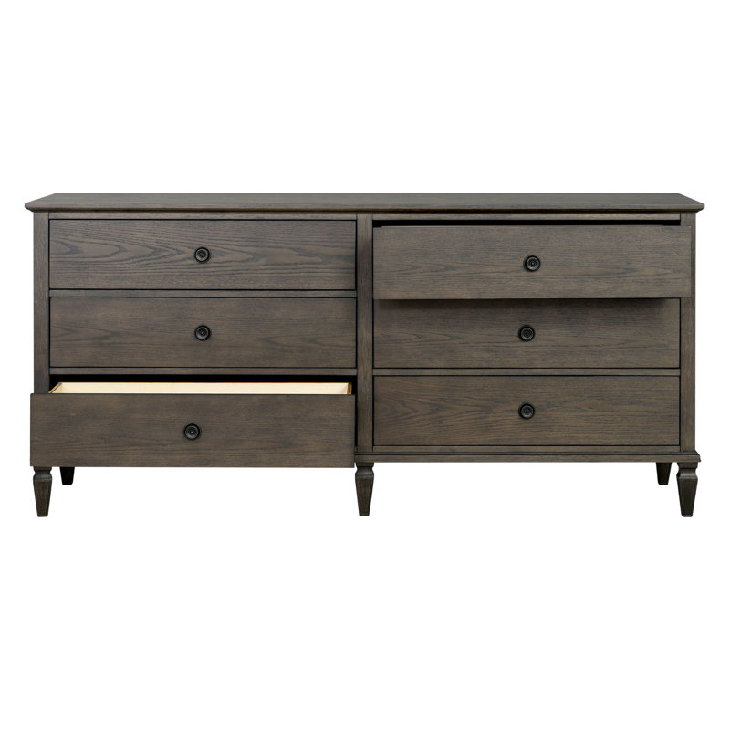 Commode double 6 tiroirs Garland, Brun antique