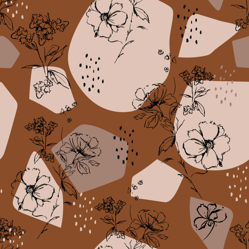 Rouleau de papier peint floral L 18,75 pi x l 25 po Floral