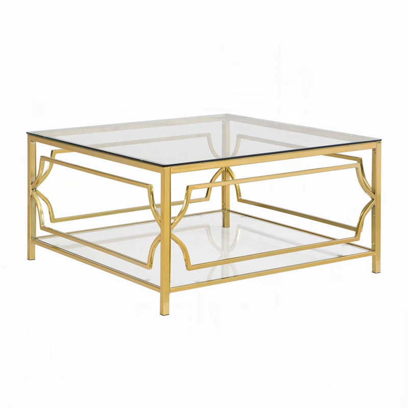 Square Glass Coffee Table, Transparent