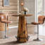 Table de bar ronde 39,4 ", table bistro en bois avec piédestal massif-1587849888-1588257917