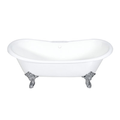 Baignoire sur pattes ovale en fonte 72 pouces Kingston Brass Aqua Eden