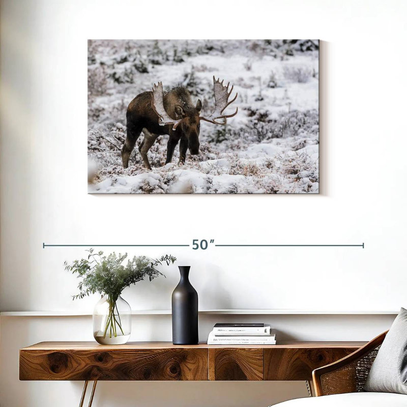 Orignal d'hiver Brampt en Alaska, H 24 po x l 36 po