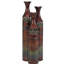 Grand vase décoratif en métal Solal Bronze avec motif antefix découpé au laser, 34 po, 31 po