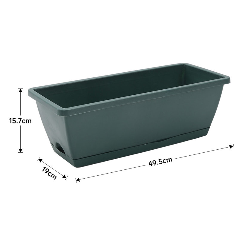 Cachepot, 15.7cm H x 49.5cm W x 19cm D, Green