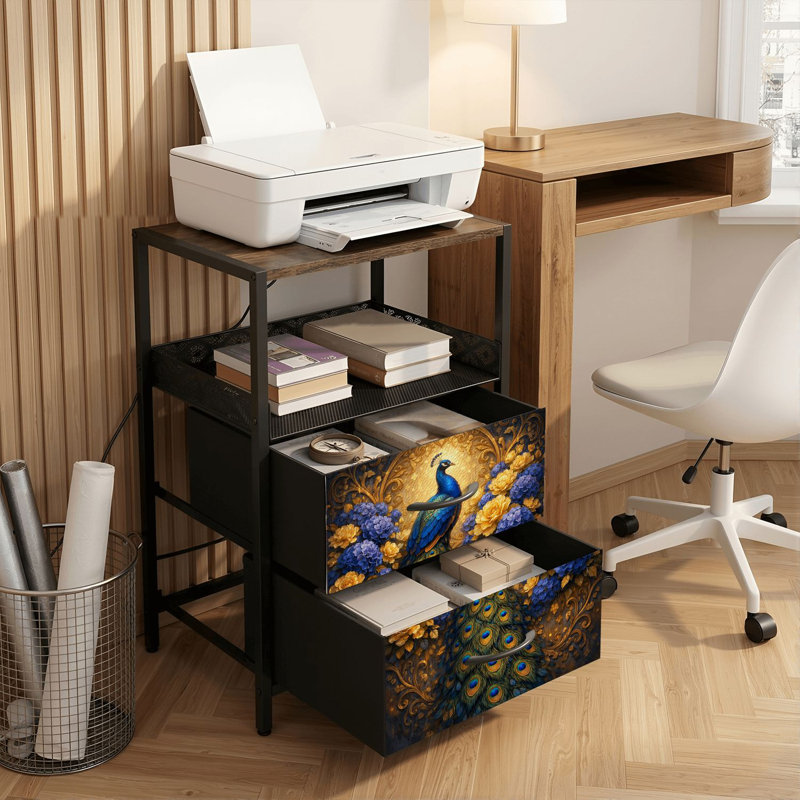 Table de chevet 2 tiroirs avec station de charge, table de chevet avec ports USB et prises USB