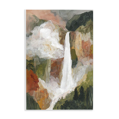 Plaque murale paysage de montagne en cascade, design par Chromatique Tempête Studio