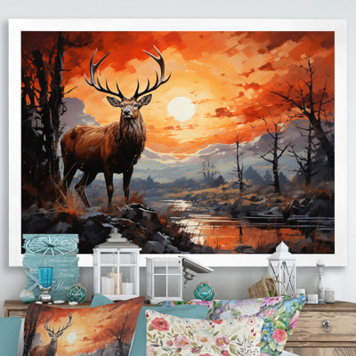 Deer Bold Silhouette - Animals Canvas Prints