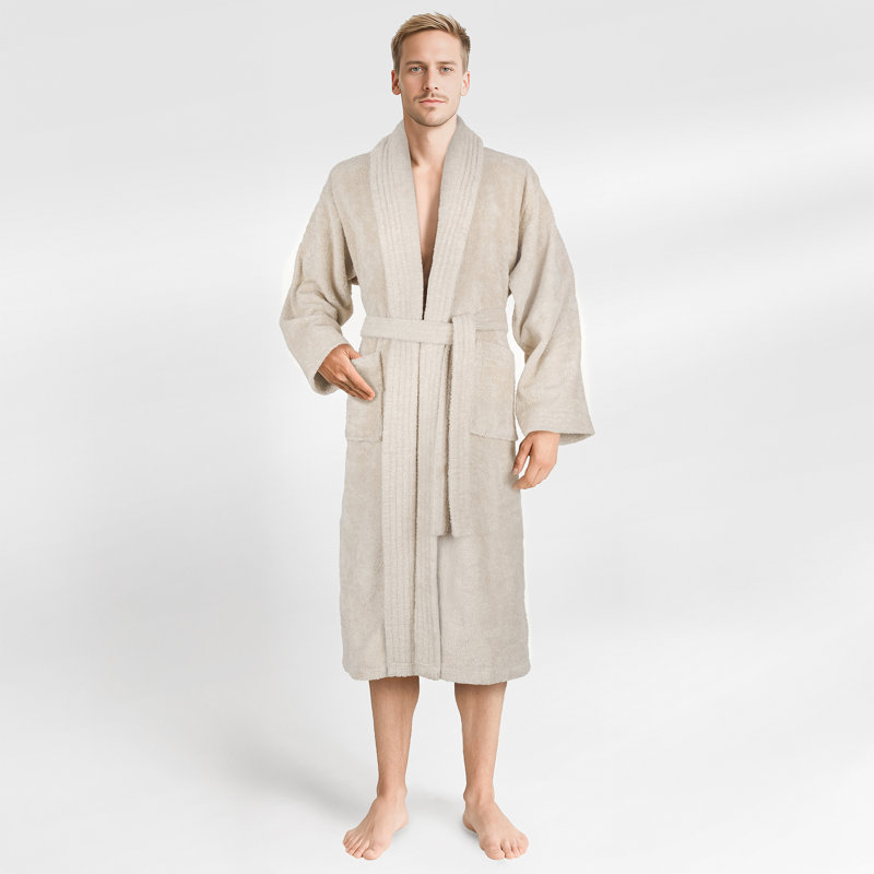 Peignoirs turcs 100% coton, robes pour hommes légères et absorbantes, S, Beige
