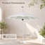 Parasol 9 pi avec lumières DEL, système de pivotement à 360 ° à bouton-poussoir, inclinaison de 30 ° (base non incluse)-1454579294