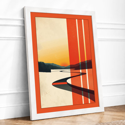 Horizon Divided Mid-Century - Framed Print