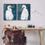 "Elegant Egrets On Blue" par Grace Popp, 2 pièces sur toile-737019415