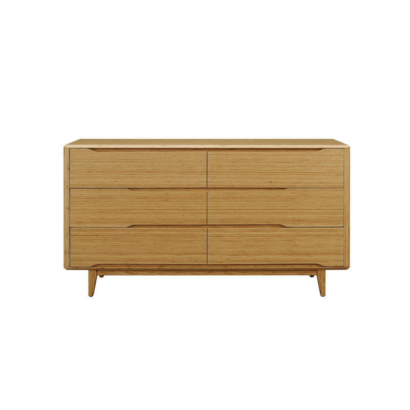 Commode double en bois massif à 6 tiroirs l 64 po Lacey, Caramélisé